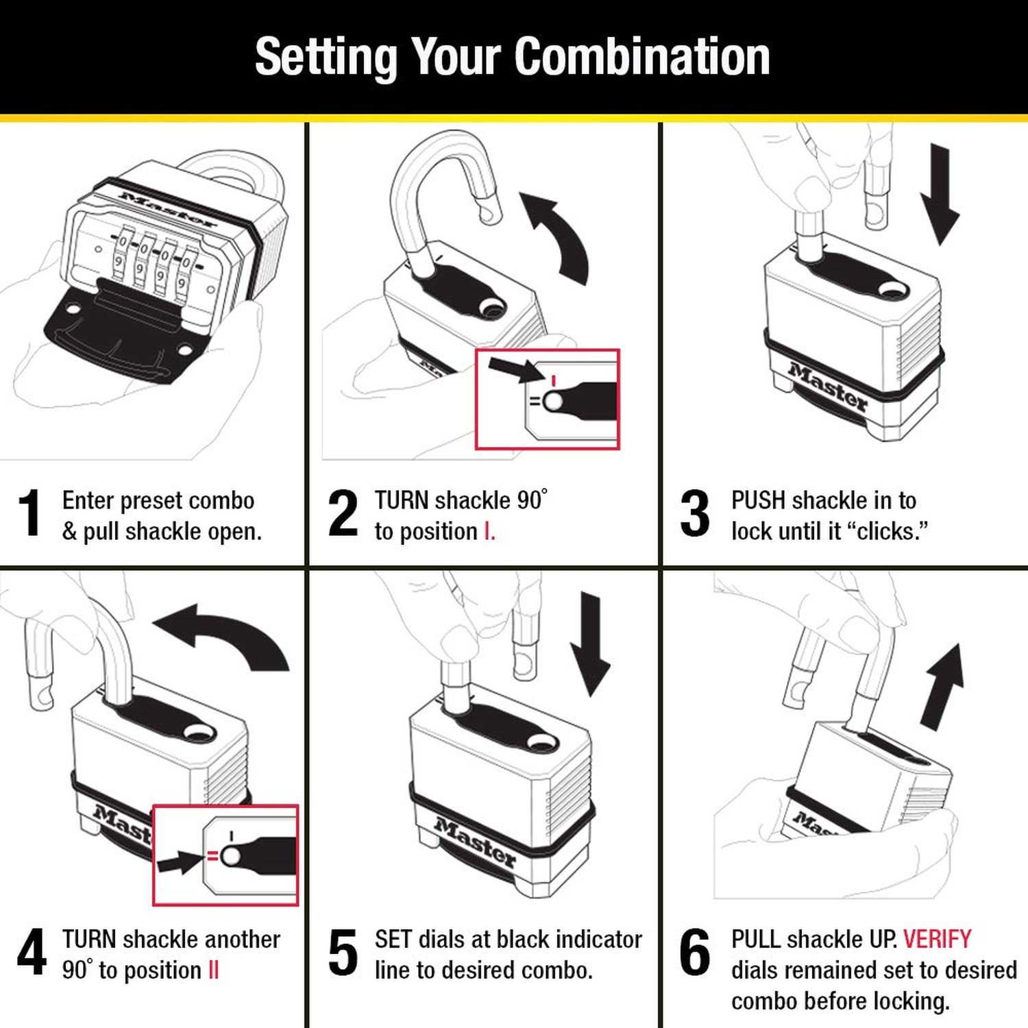 Master Lock Combination Lock, Heavy Duty Weatherproof Padlock, Resettable for...