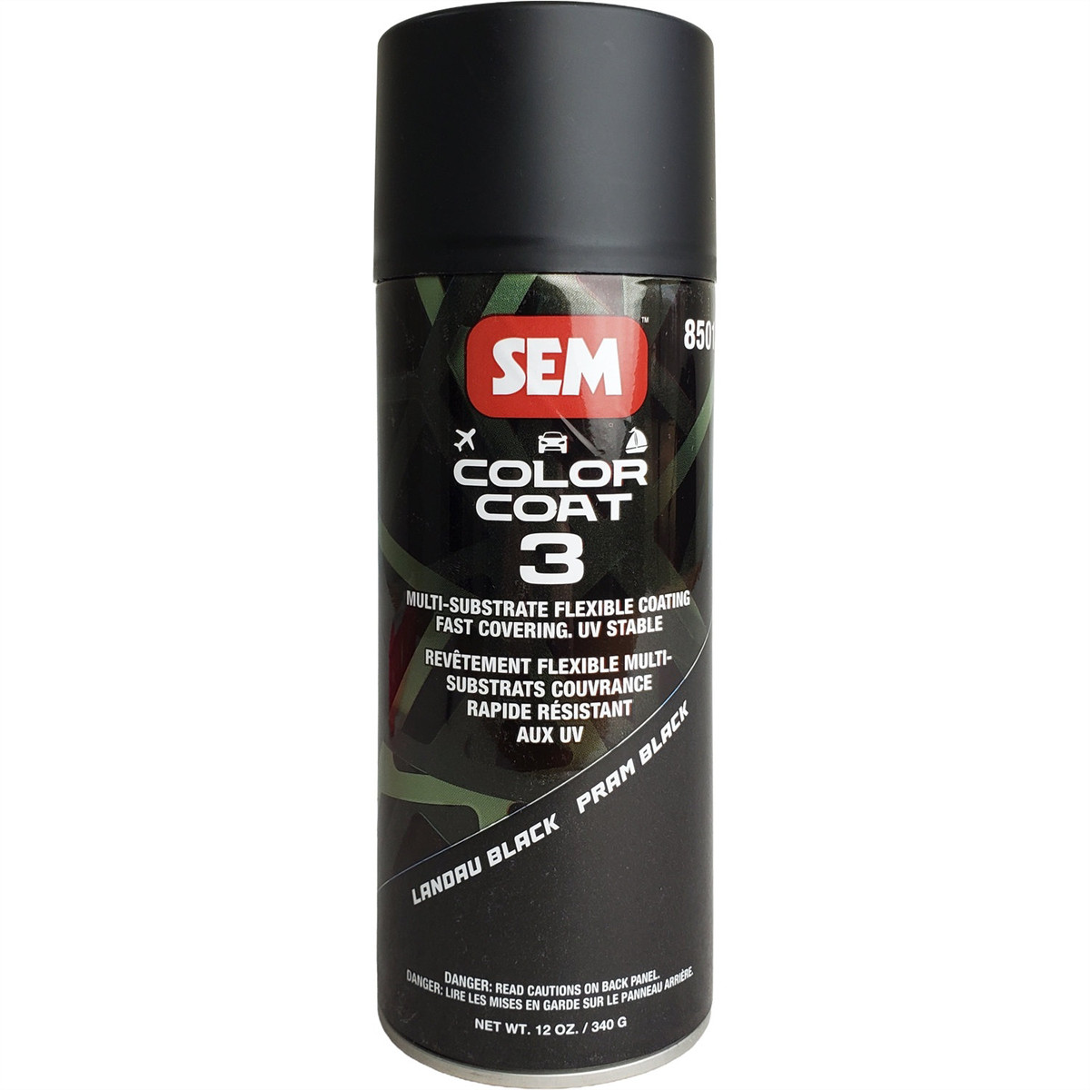 SEM Paints Color Coat 3 Landau Black 16 oz Aerosol