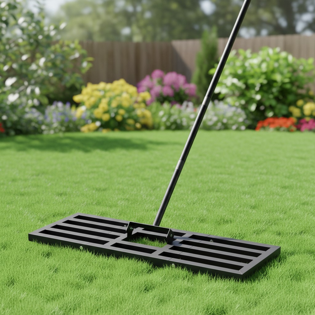 40x10 Inch Lawn Level Rake with Ergonomic 77” Adjustable Handle for Comfort