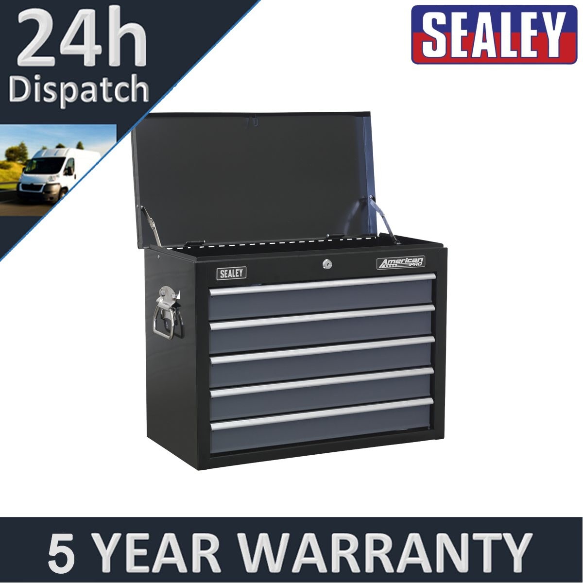 Sealey American PRO� Topchest 5 Drawer Black/Grey AP3505TB