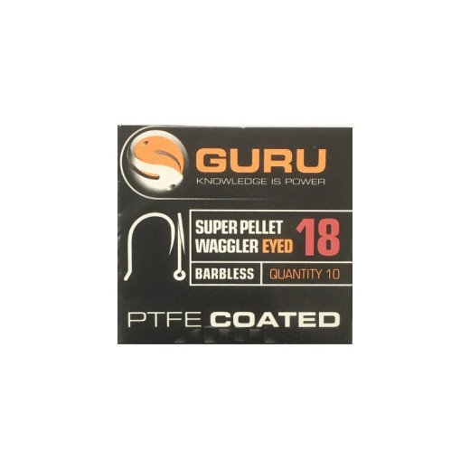Guru Super Pellet Waggler (PTFE) Barbless Eyed Hooks