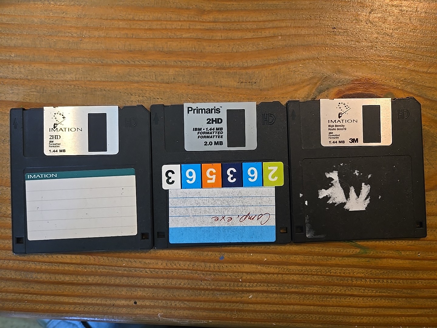 LOT OF 3 Primaris 2HD Imation 3.5" Floppy Diskettes IBM 1.44 MB
