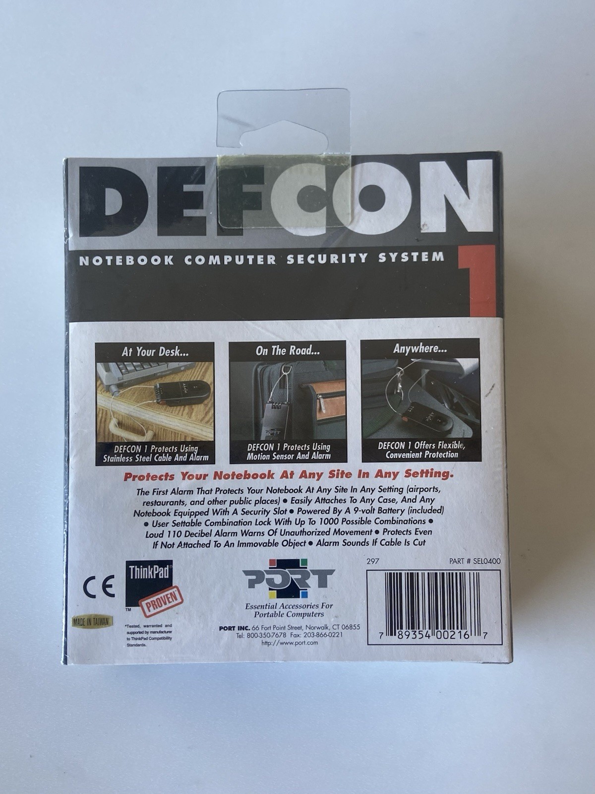 Port Defcon 1 SEL0400 Laptop Notebook Computer Security System Alarm New Sealed