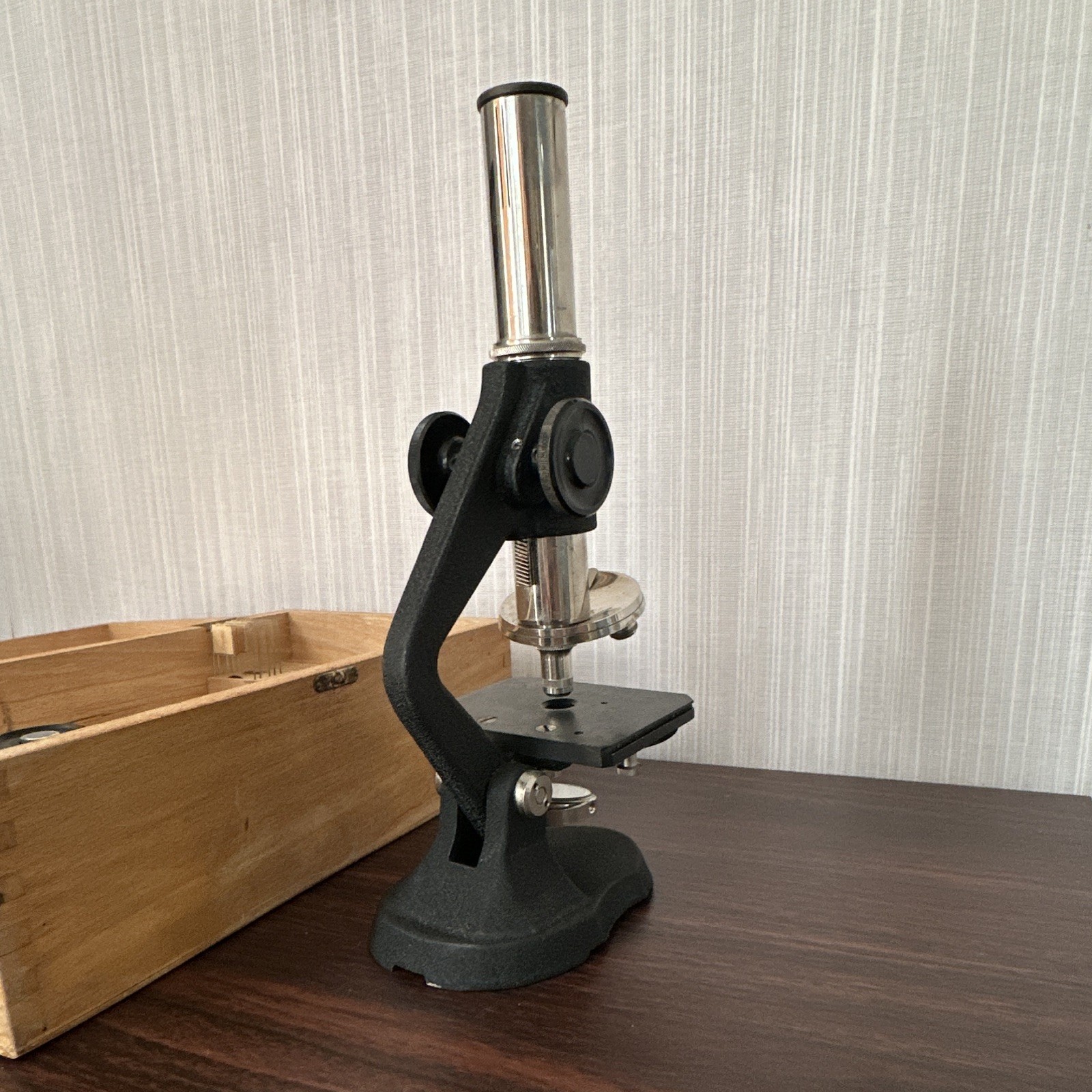 Prober West Germany Microscope with Wooden Case