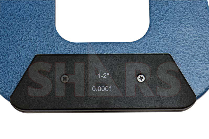 SHARS 1 - 2" PRECISION DEEP THROAT MICROMETER CARBIDE .0001" 6" DEEP NEW M}