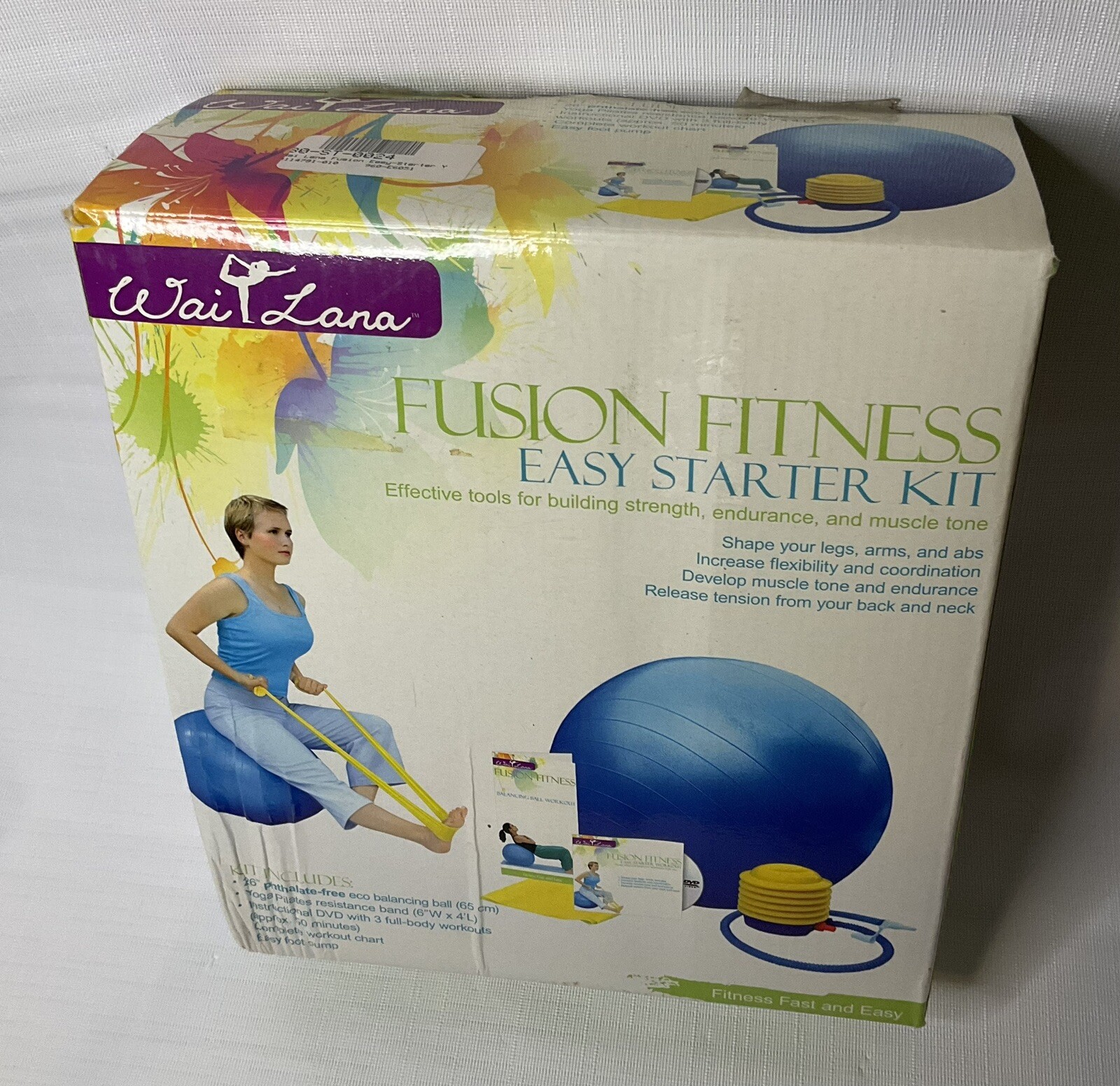 Wai Lana Fusion Fitness Flex & Firm Kit 26” Eco Balancing Ball Resistance Cord