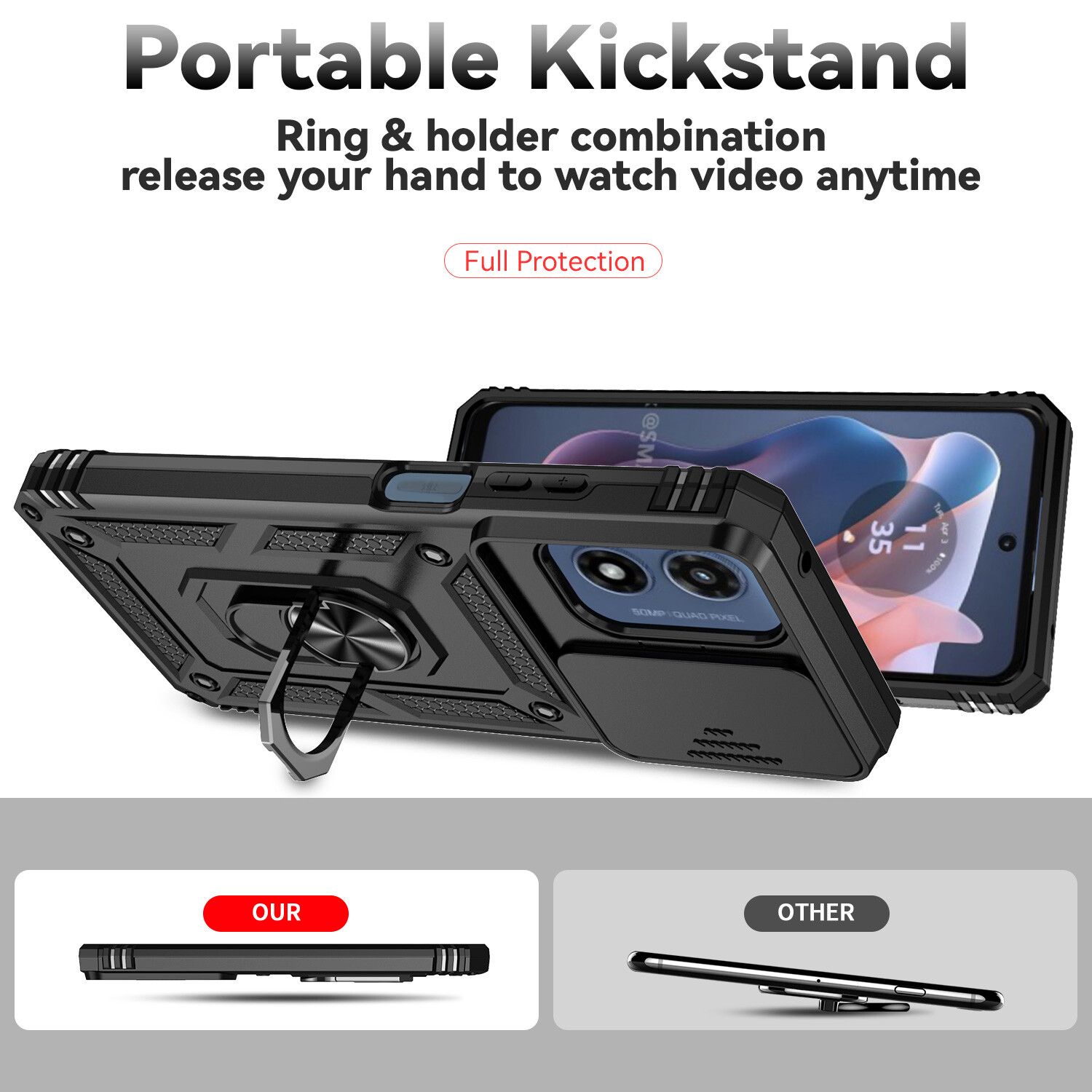 For Samsung Galaxy A26 Case Shockproof Ring Holder Stand Camera Cover