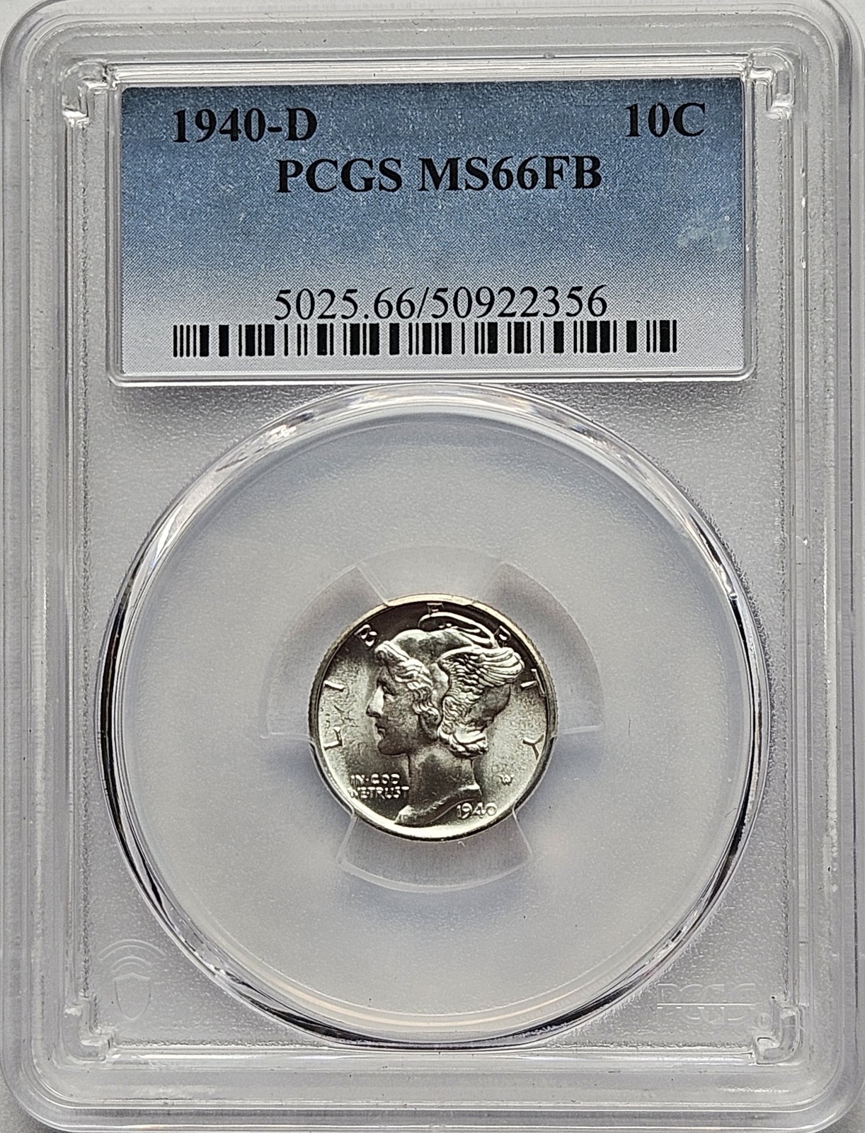 1940-D MERCURY DIME PCGS MS66FB FULL BANDS