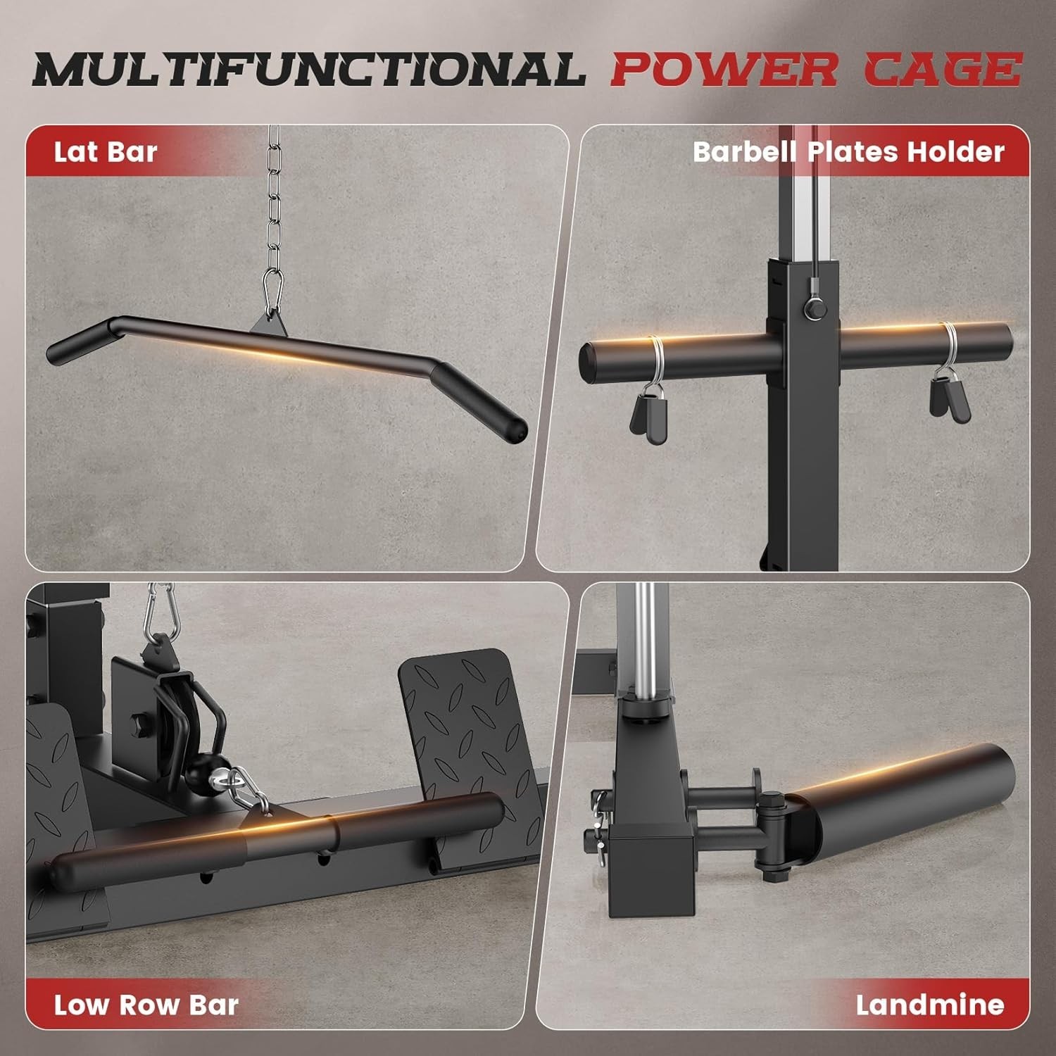 All in One Smith Machine Multi-Functional Power Rack with LAT-Pull Down System🔥