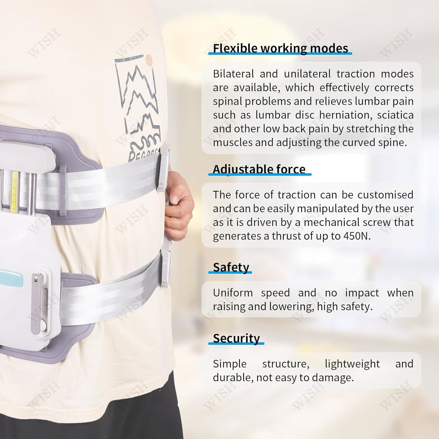 700N Max Lumbar Traction Device Decompression Belt，Back Stretcher ，SpinalSupport