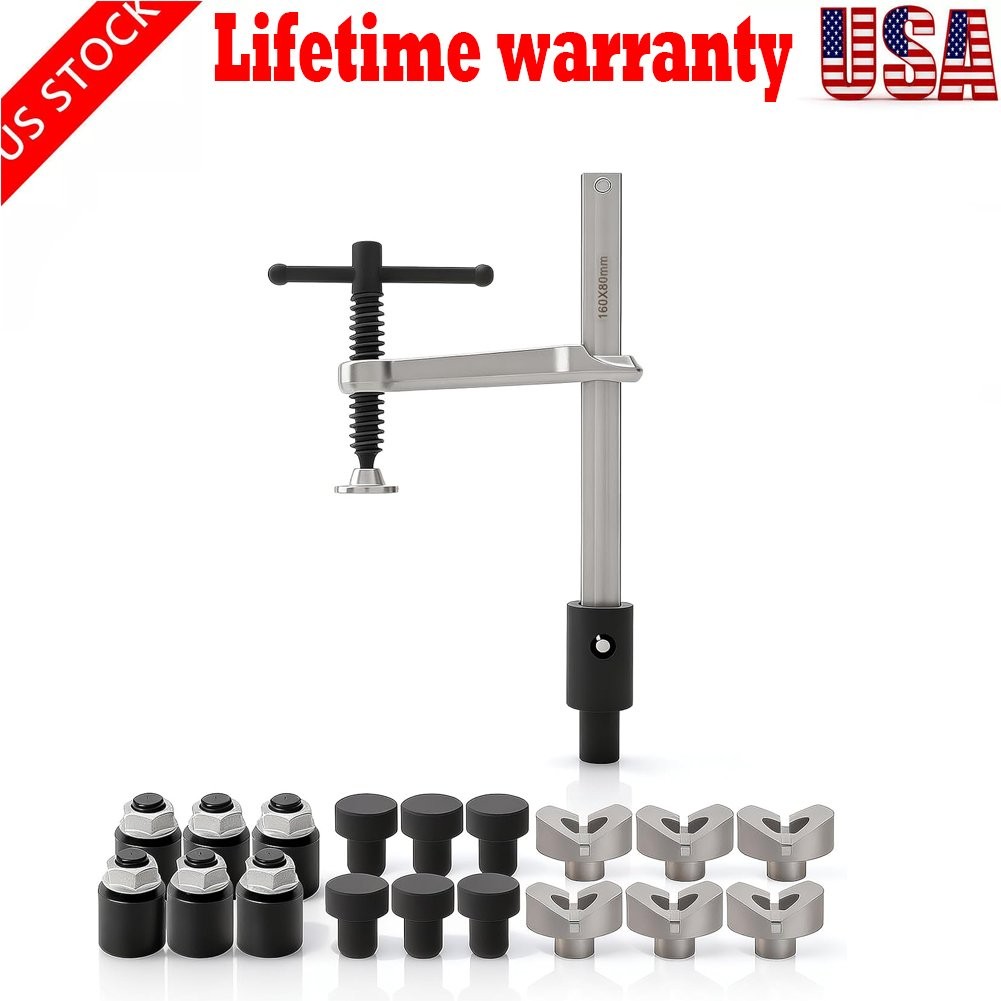 Black Welding Table Clamps and Fixture Pins, 19pcs 5/8in V Blocks, Round Pins,