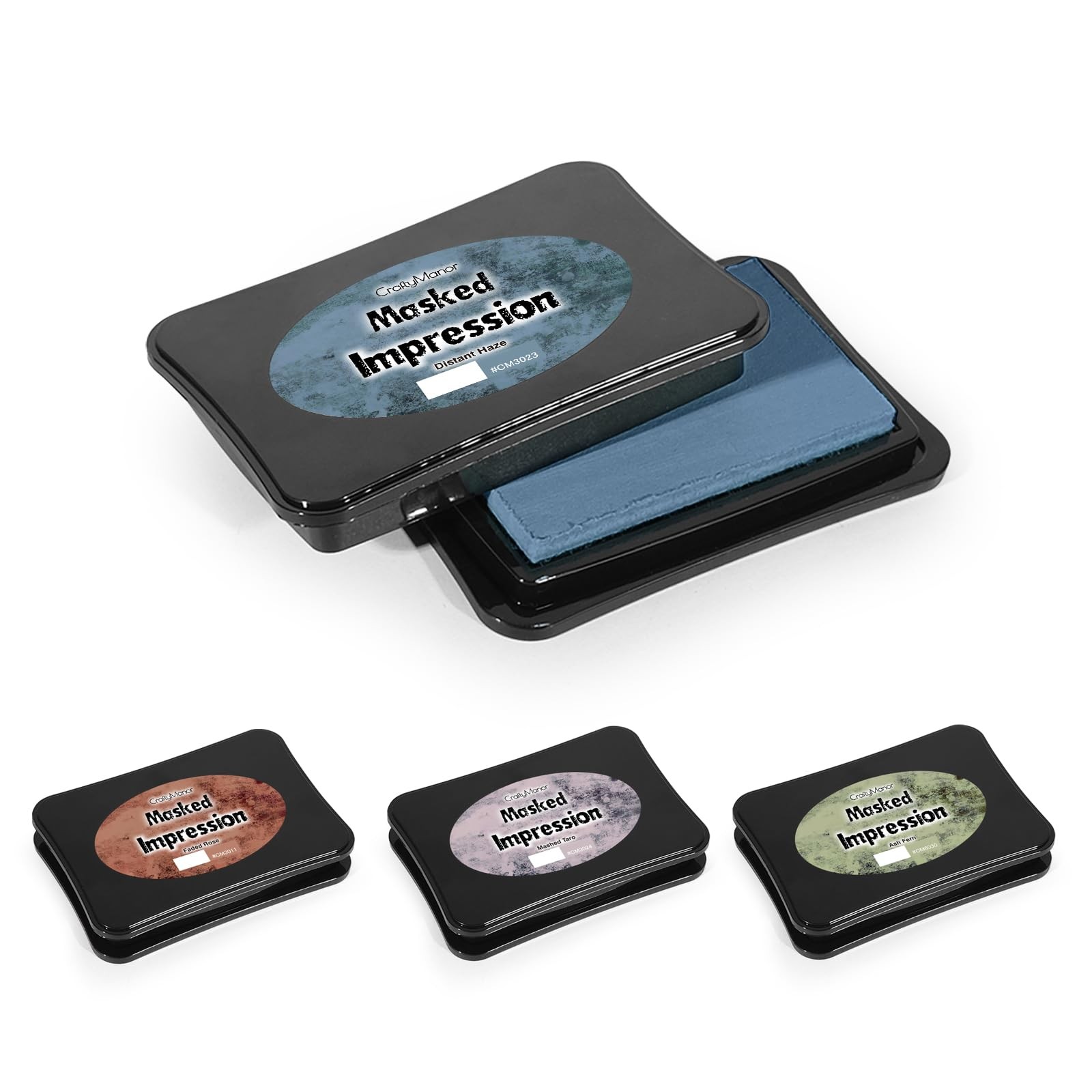 Masked Impression Large Ink Pads for Stamps, Water Based Smudge Chalk Stamp P...