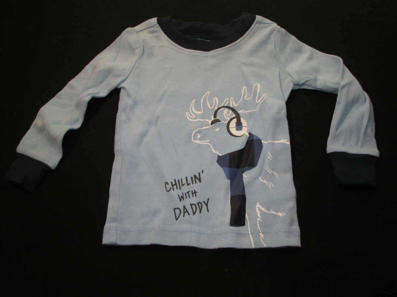 Boys Chilling w/Daddy Moose Pajama Top, 6-9, Children's Place Great Condition