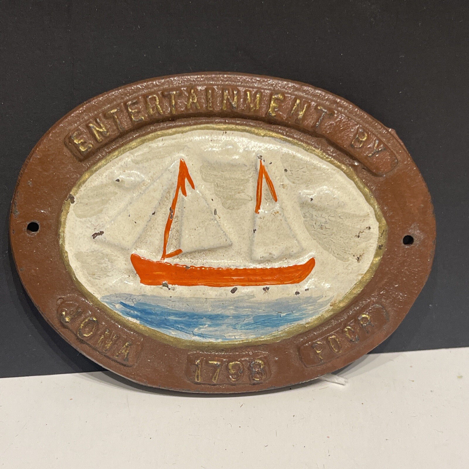 DATED 1798 REVOLUTIONARY WAR ENTERTAINMENT BY JONA POOR Small Metal Plaque