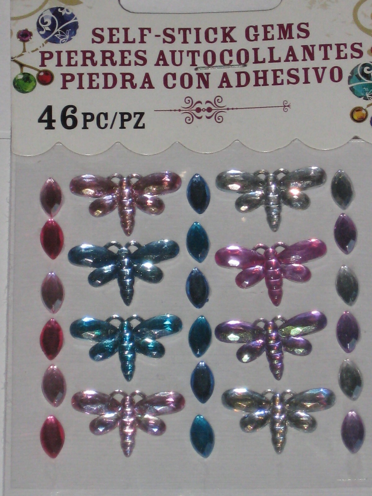 DARICE SELF STICK GEMS BUTTERFLIES AND OVAL RHINESTONES FOR CARDS & SCRAPBOOKING