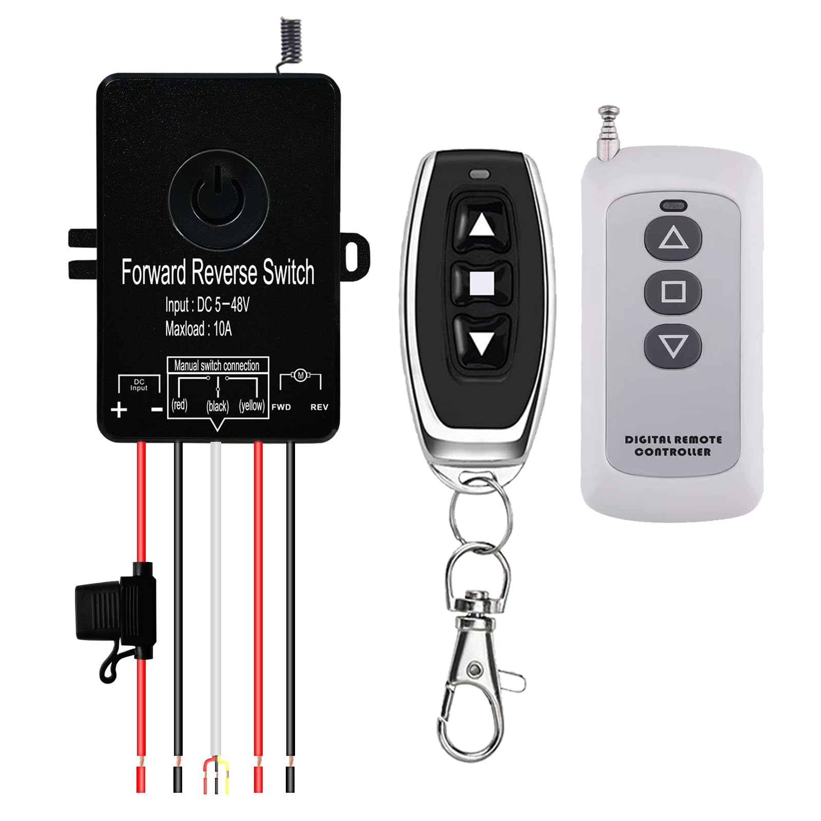 Waterproof Forward Reverse Remote Control Switch up to 168 FT,DC 5V to 48V /1...
