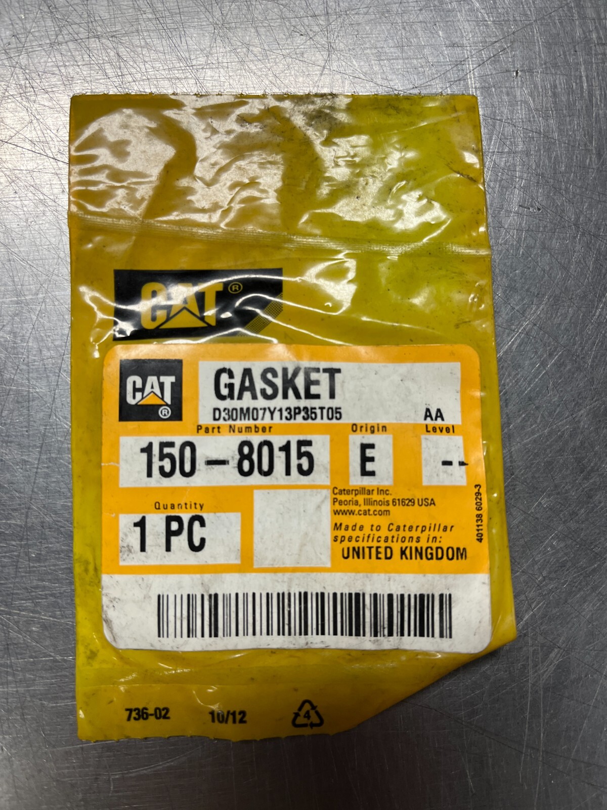 1508015  Genuine OEM CAT  GASKET    CATERPILLAR  150-8015