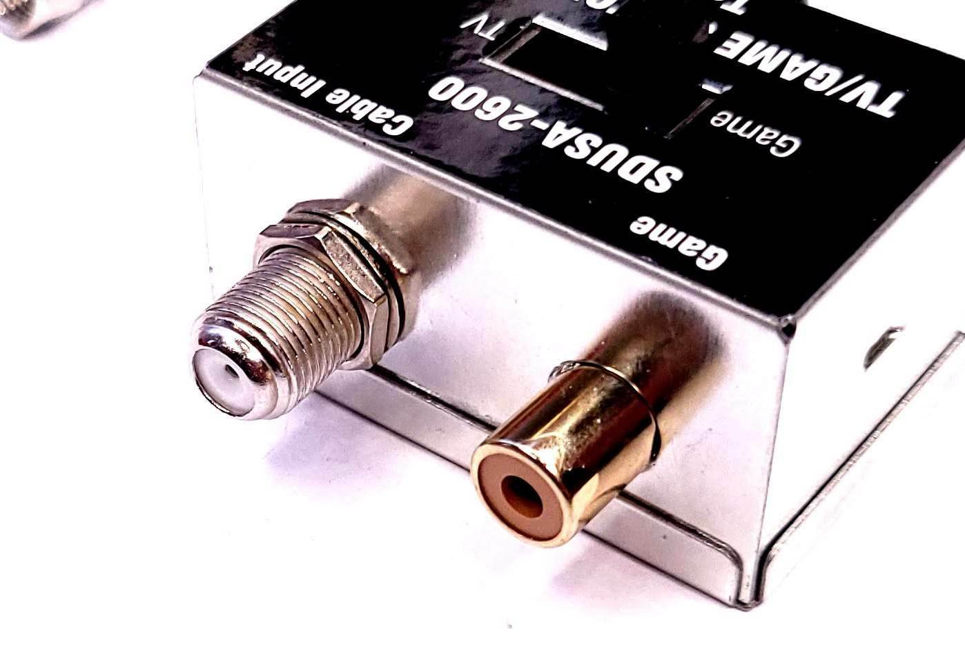 New Switch Box Adapter for Atari 2600 Cable Hookups Video Game RF TV 75ohm Coax