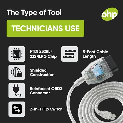 K DCAN Bimmercode USB OBD2 Cable for BMW Coding | ISTA+ INPA Rheingold OBD |
