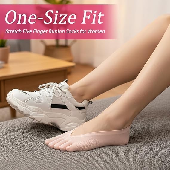 Women Toe Socks No Show Low Cut Socks with Toes Separated for Athletic Running