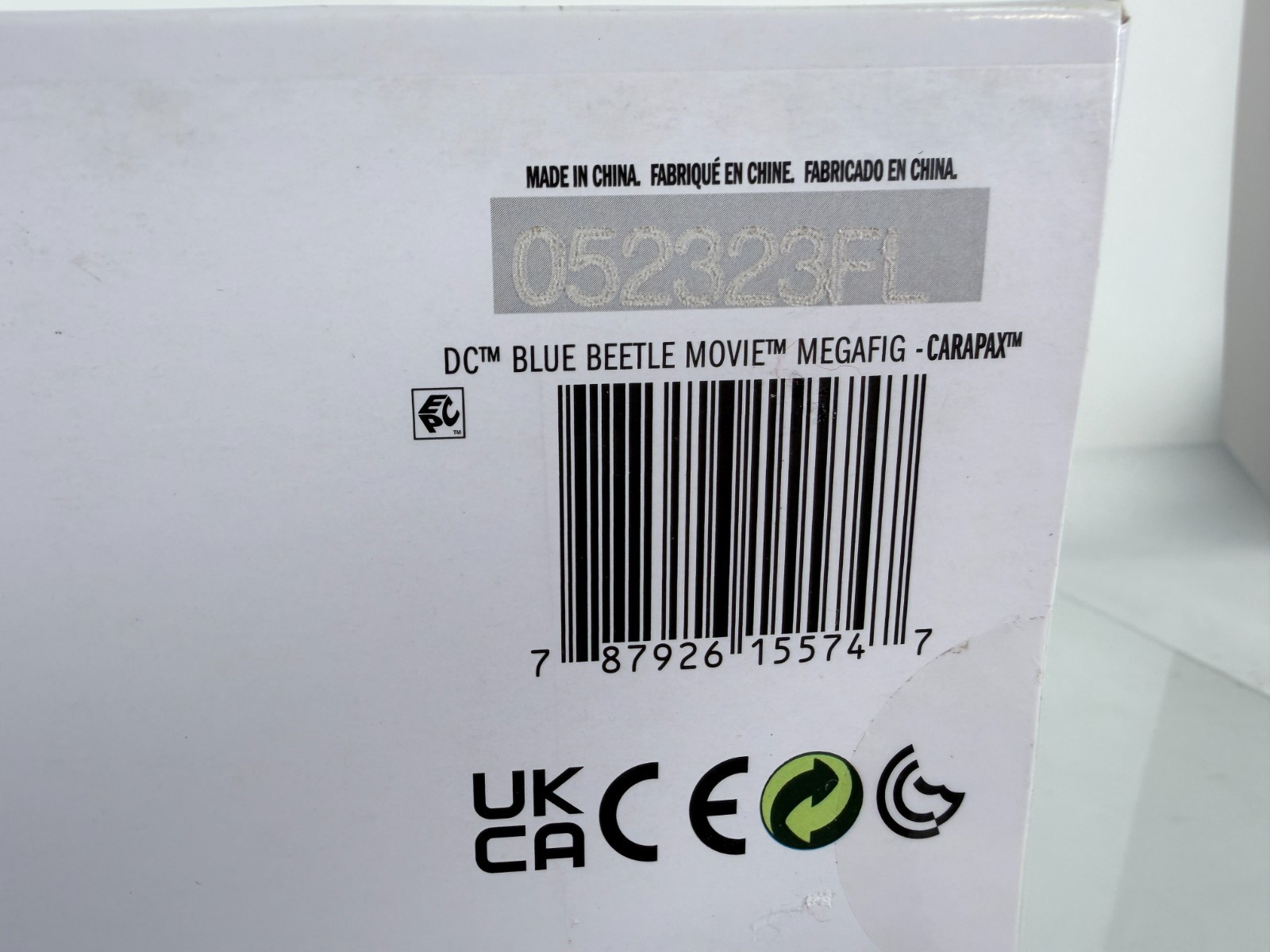 McFarlane DC Multiverse Blue Beetle Carapax Mega Action Figure box is damaged