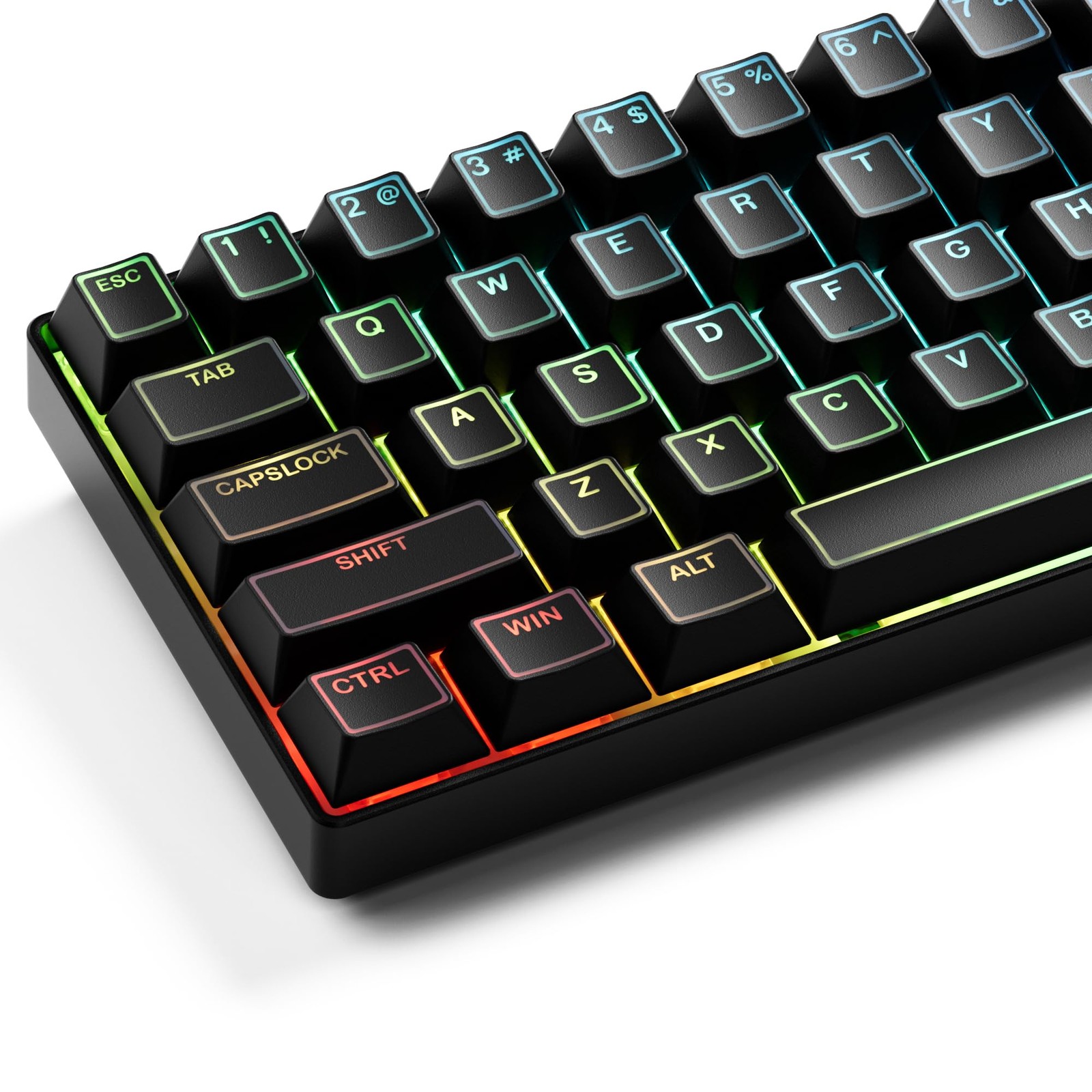 GMKWTL XVX Black Shine Through Keycaps, Doubleshot PBT Cherry Profile