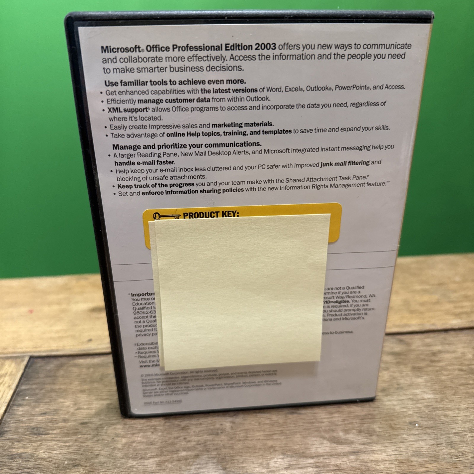 Microsoft Office Professional Edition 2003- 3 Disc Set with key - Discs MINT