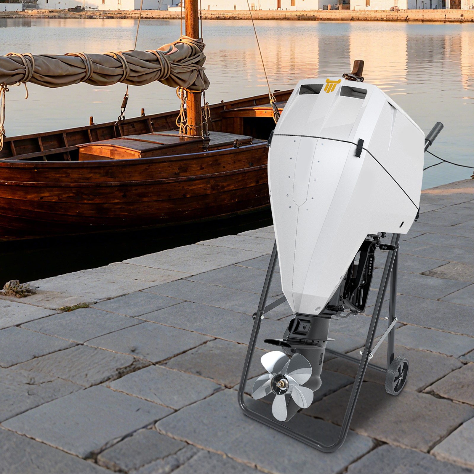 Heavy Duty Outboard Boat Motor Stand Carrier Cart Dolly Trolley Transport Stand