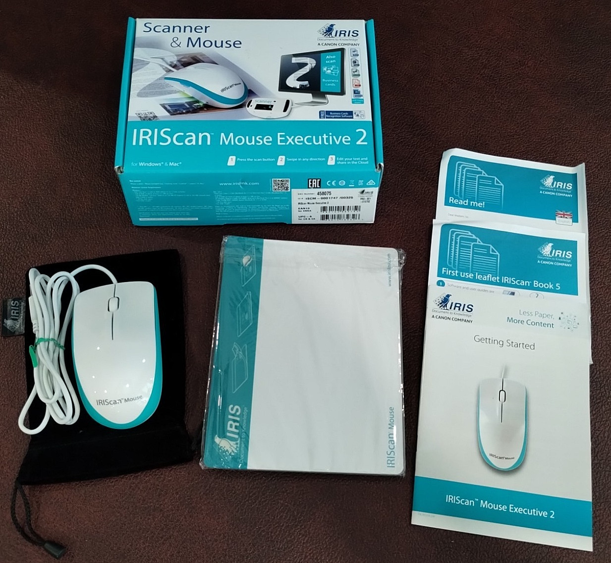 IRIScan Mouse Executive 2 ISCM-0001728 Scanner for Windows & Mac Untested READ