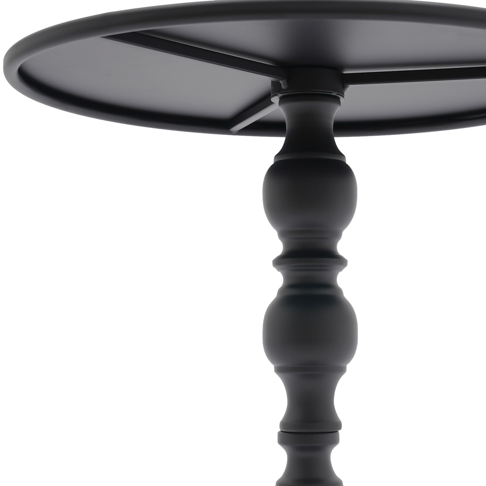 Retro Round Side Table - Durable Carbon Steel Accent Table for Home and Office