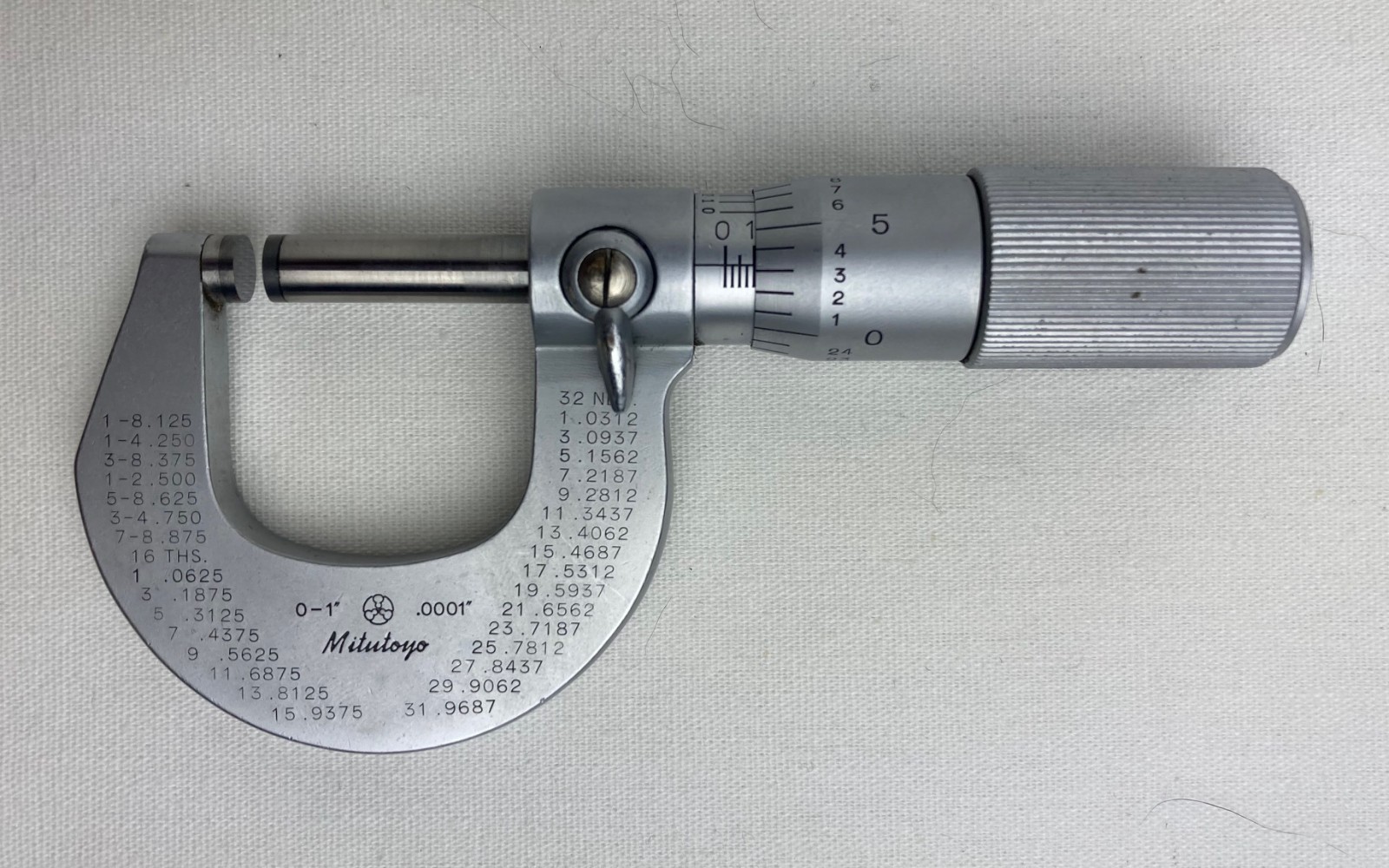 Mitutoyo Micrometer 0-1" with Original Case — Range of .0001" — Made in Japan