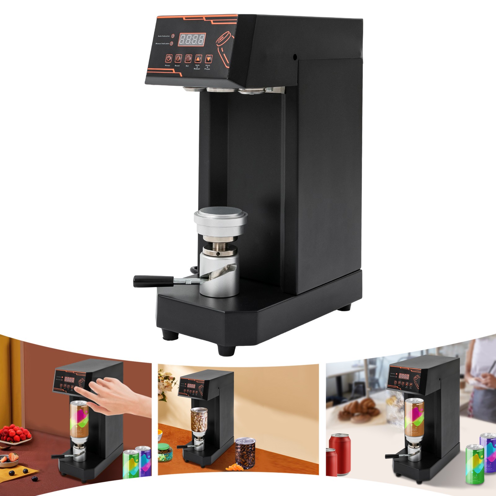 USED Electric Manual Automatic Can Sealer Machine with Ergonomic Handle