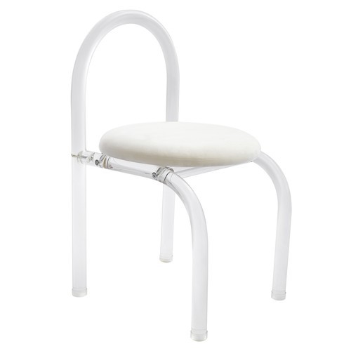 Modern Minimalist Acrylic Clear Desk Chair Makeup Chair 40*40*72cm Velvet
