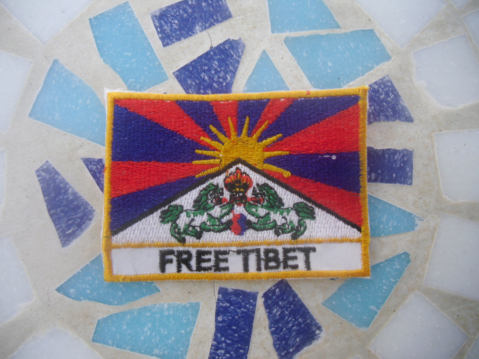 ॐ PATCH PATCH goa psy FREE TIBET Flag Fane DALAI LAMA Hippie peace yoga ॐ