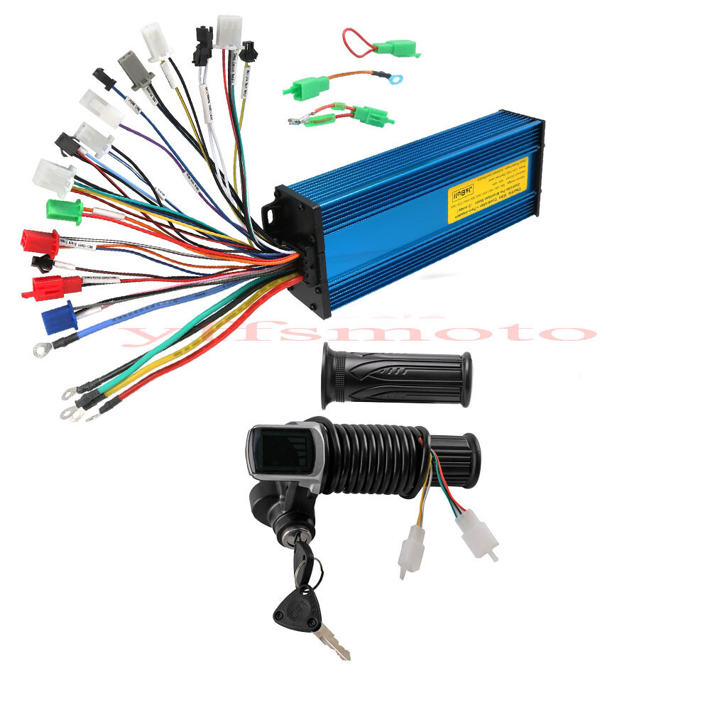 1000W-2200W 48V-84V Brushless Motor Controller LCD Throttle Grip Go Cart Golf US