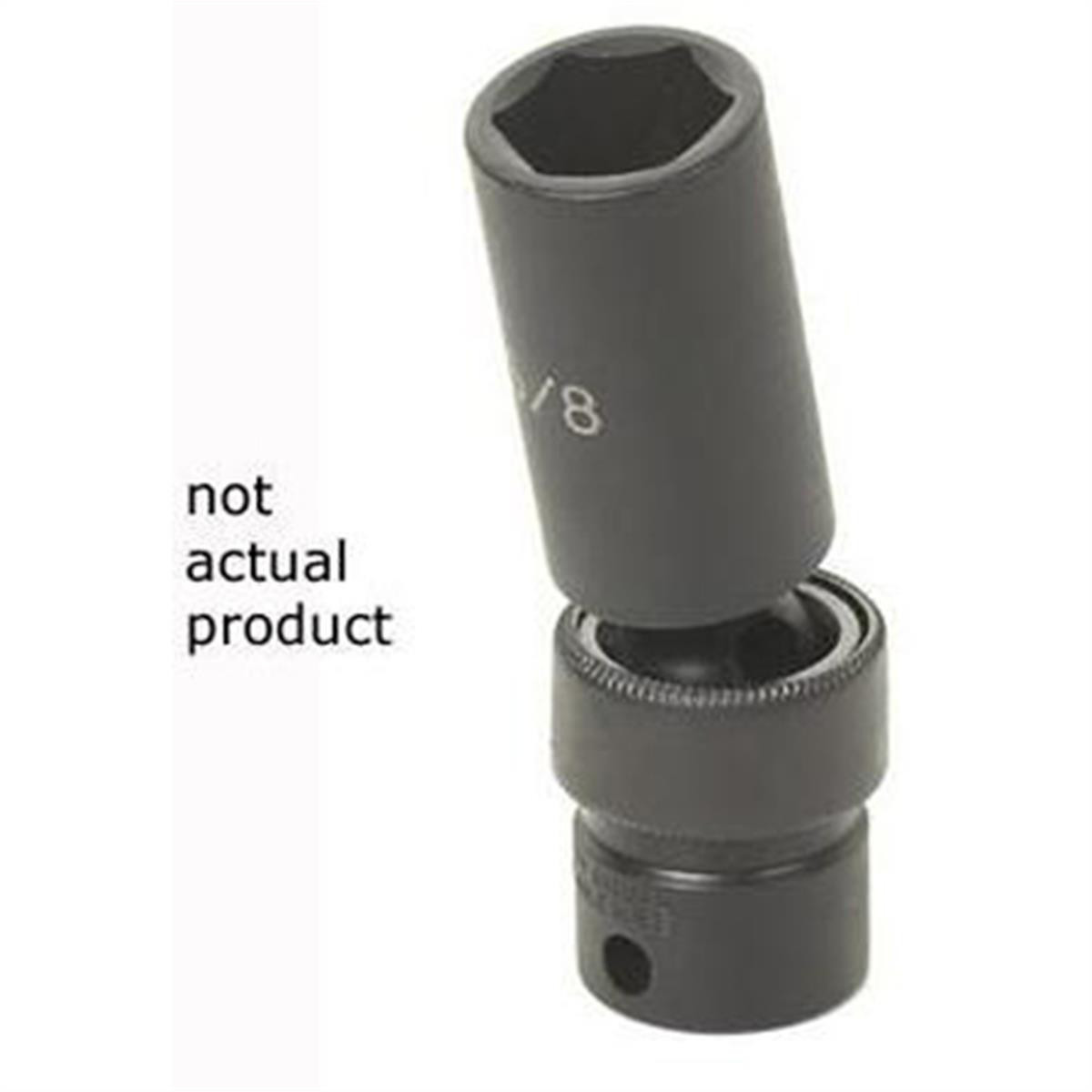 Grey Pneumatic 3/8" Drive x 3/4" Deep Universal Socket 6 Point - Black