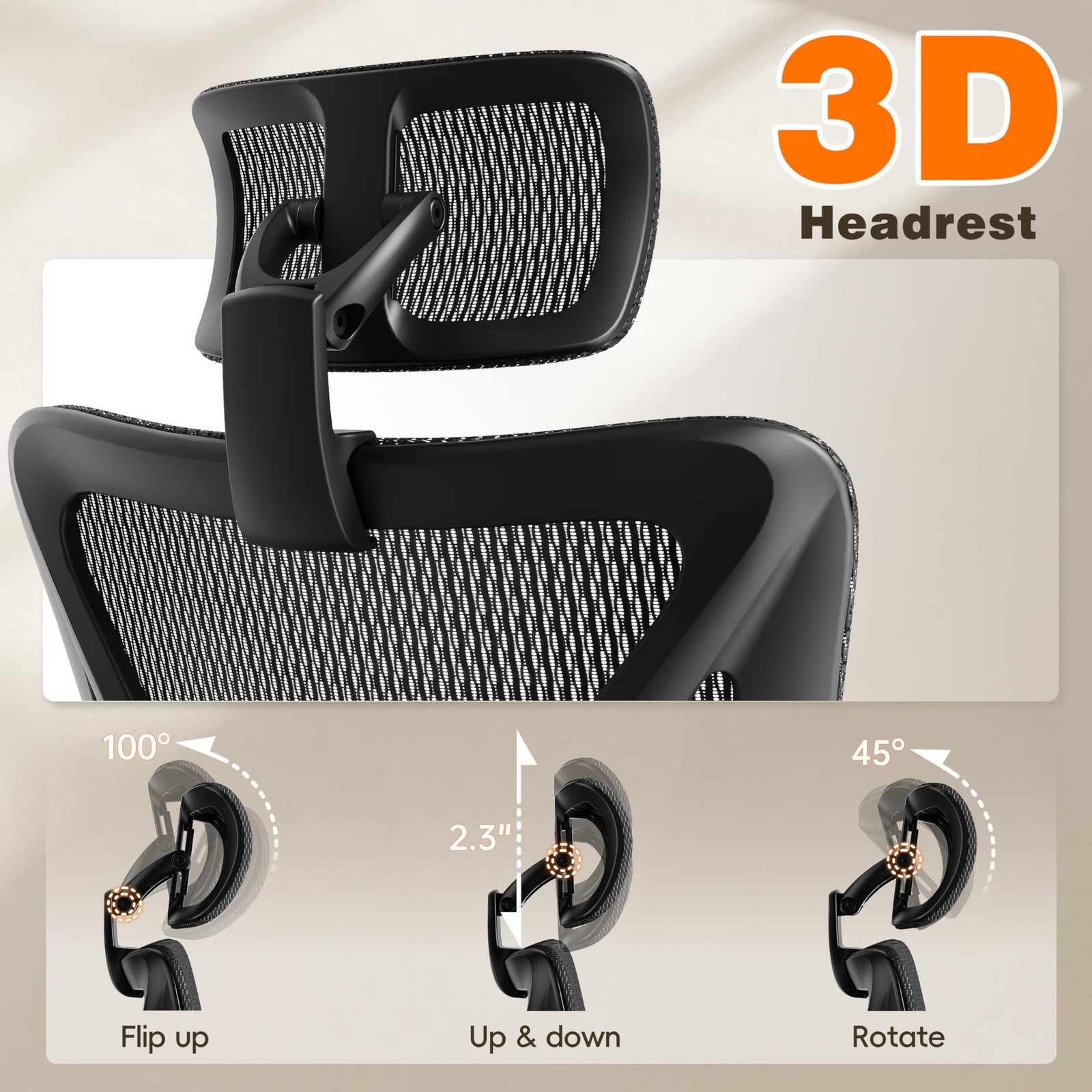 GABRYLLY Ergonomic Office Chair with Footrest, 135° Reclining Desk Chair with...