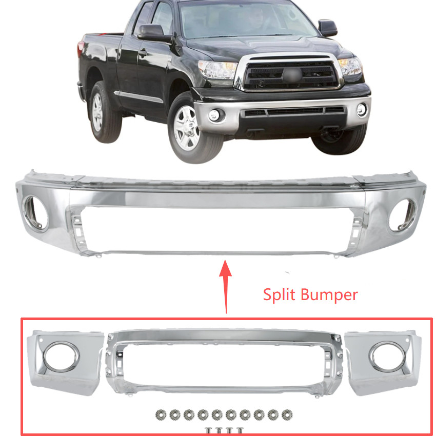 Chrome Steel Front Bumper Face Bar For Toyota Tundra 2007-2013 W/ Park Assist
