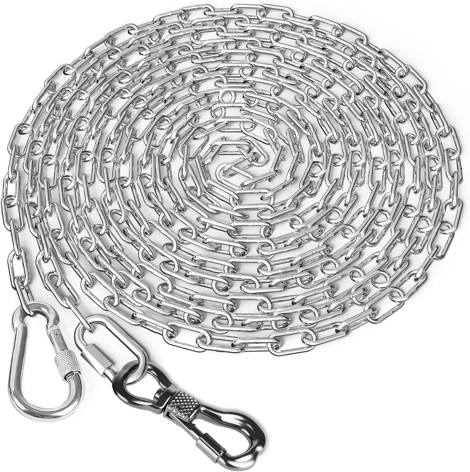 Heavy Duty Dog Chains for Outside,20FT Stainless Steel Tie Out Cable with Swivel