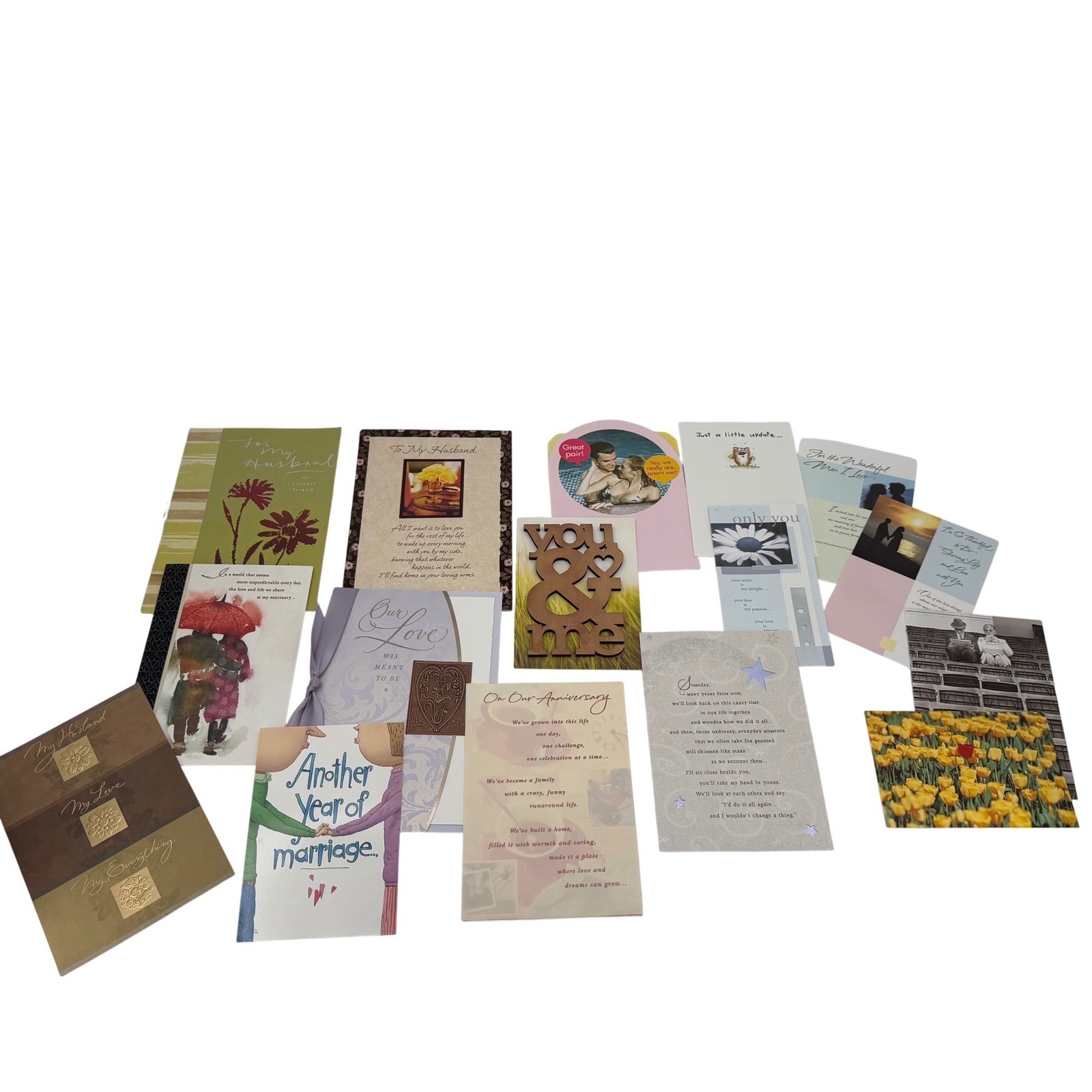 Anniversary Card Collection LOT of 16 Same Married Couple Handwritten Ephemera
