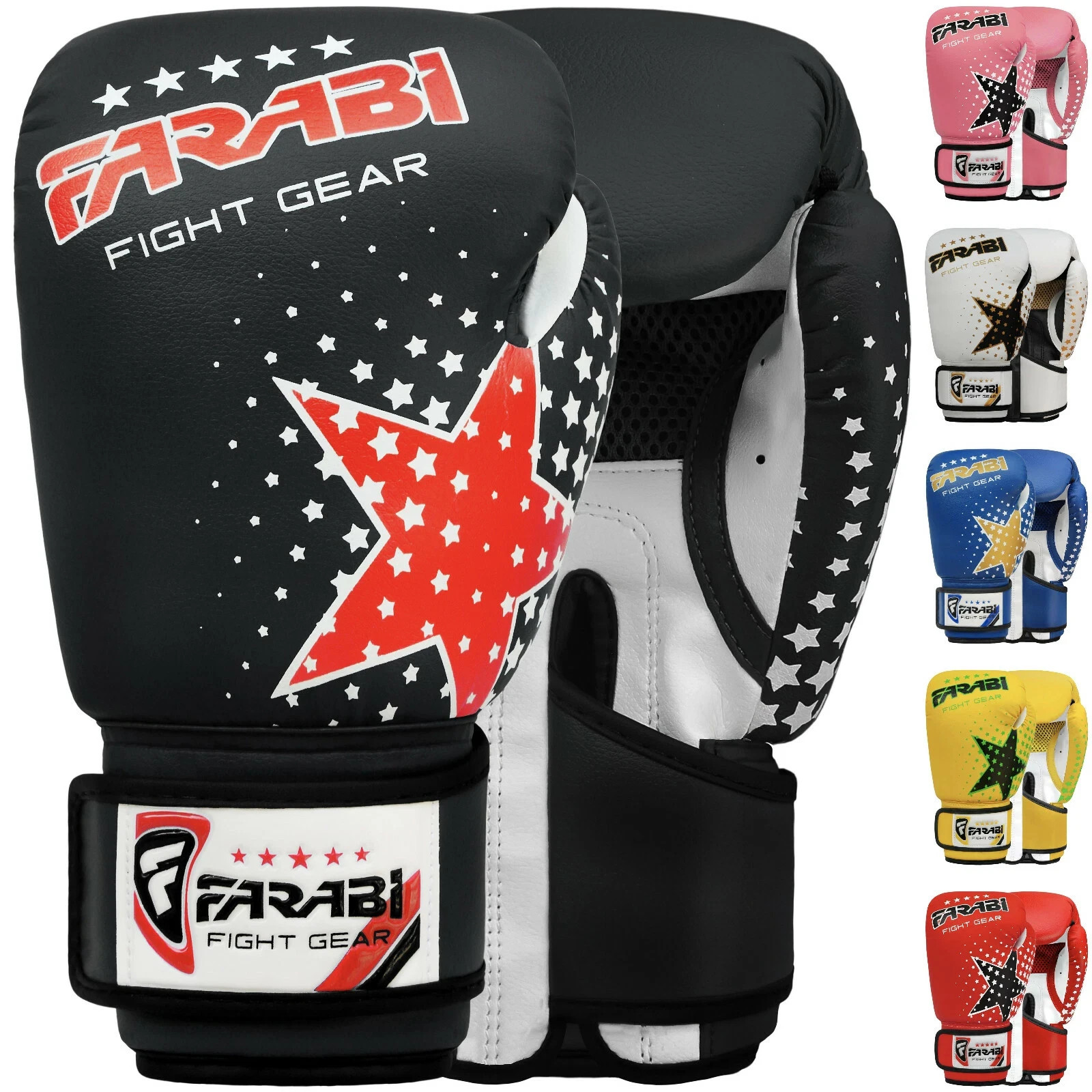 FARABI Junior Kids Boxing Gloves Sparring Training Gloves Punching Mitts 6 OZ