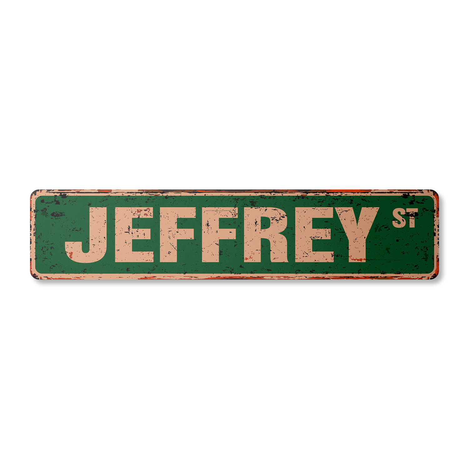 JEFFREY Vintage Street Sign Childrens Name Room Metal Sign