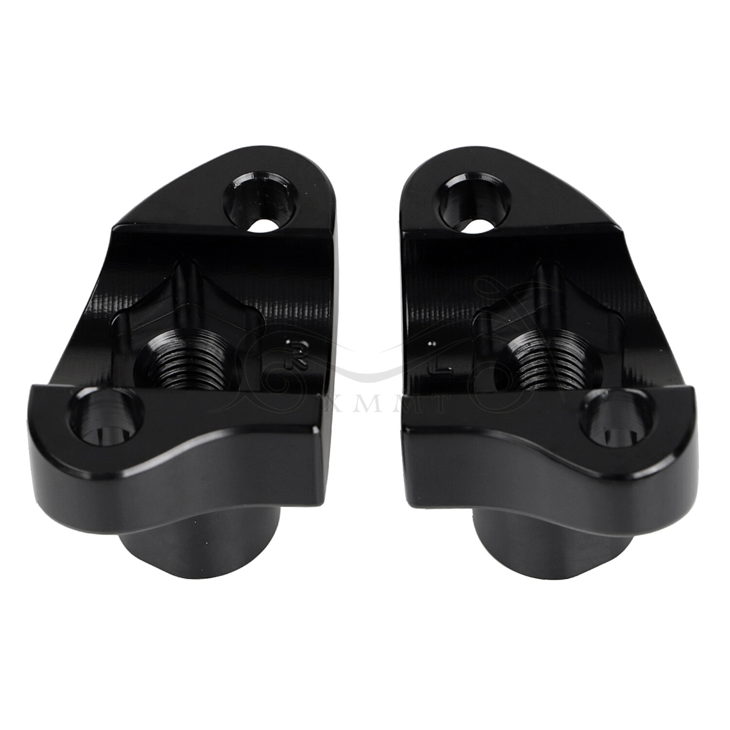 Black 1" Handlebar 2” Risers For Harley Dyna Street Bob Softail Sportster XL 883