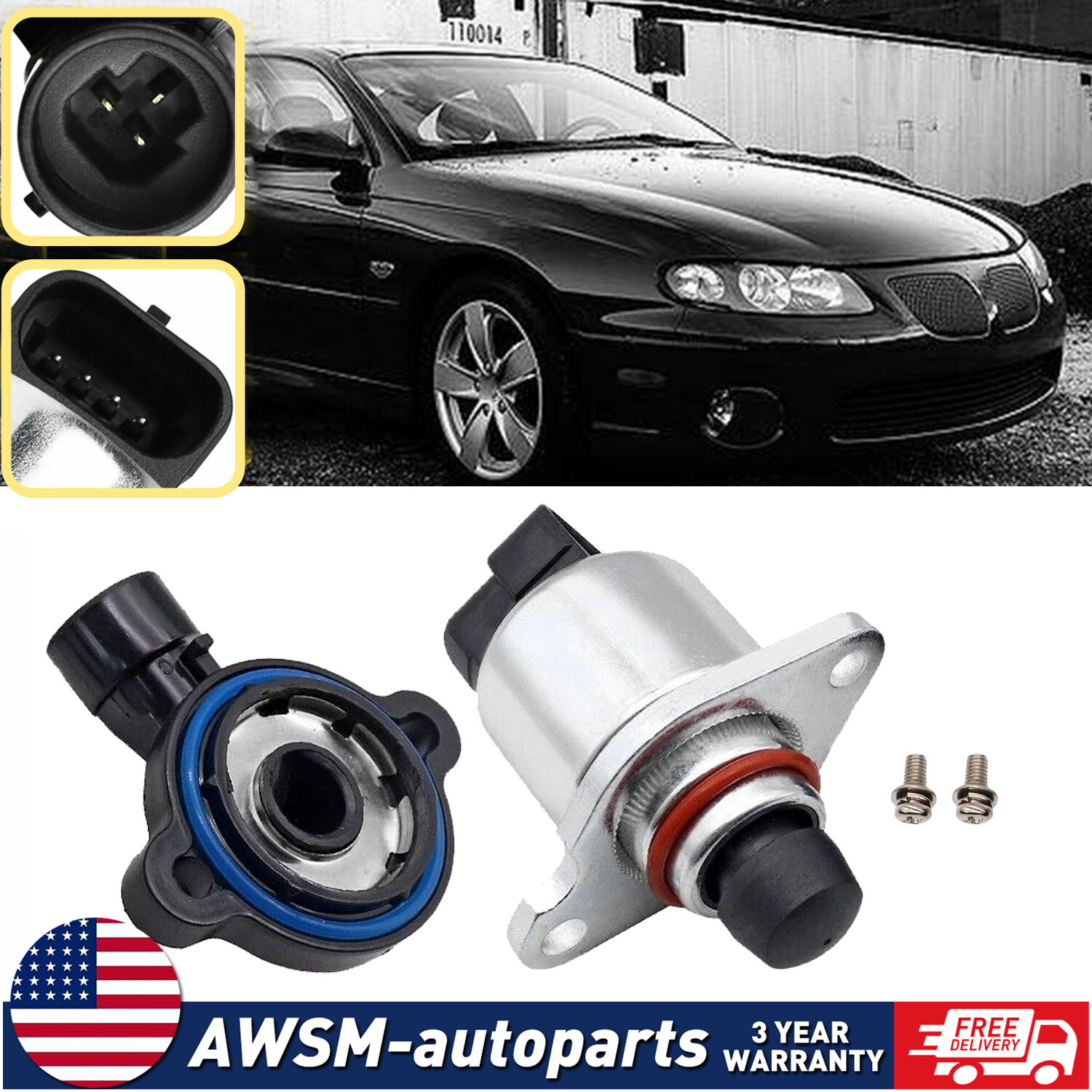 For LS Chevy GM Throttle Position Sensor and Idle Air Control Valve Set New