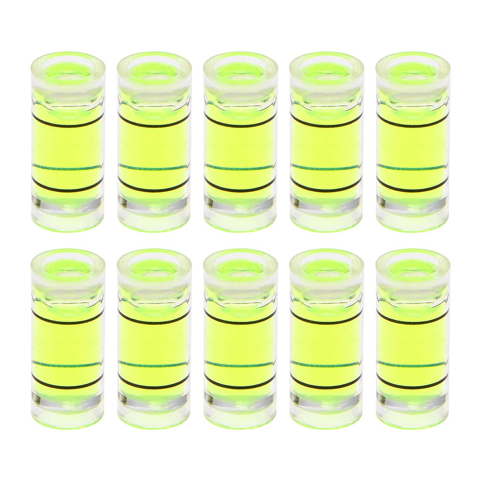 10pcs Small Cylindrical Bubble Level Vials 7x16mm Levels Measuring Tools