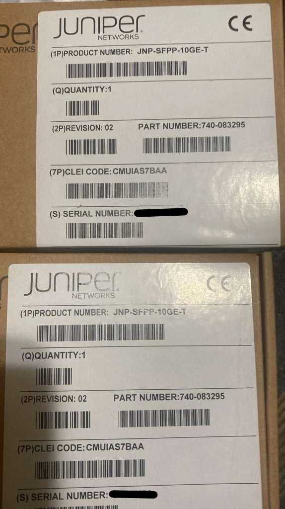 Brand New (Lot of 2pcs) JNP-SFPP-10GE-T SFP+ 100/1000/10GBASE-T 740-083295