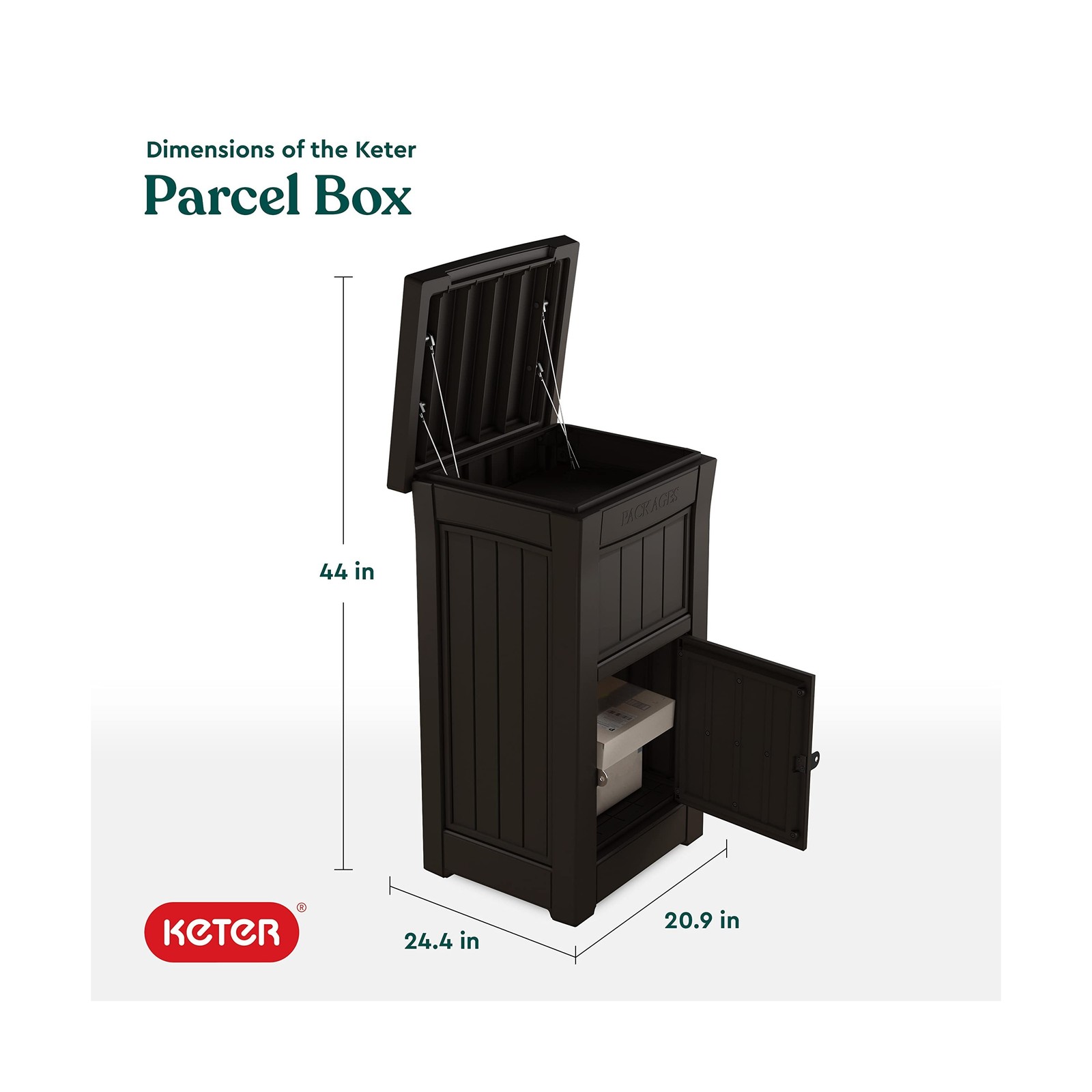 Keter Delivery Box for Porch with Lockable Secure Storage Compartment to Keep...
