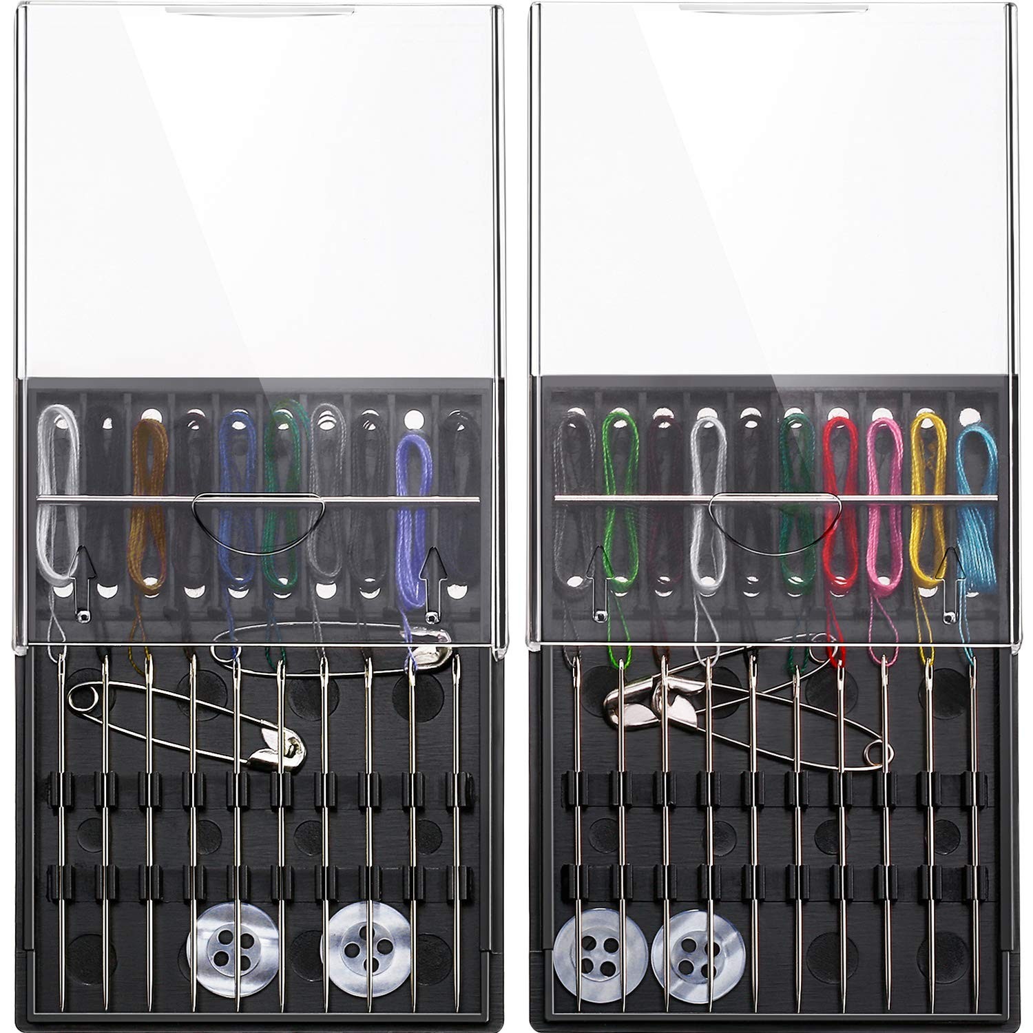 HESTYA 2 Boxes (20 Pcs) Pre Threaded Needles for Hand Sewing Multicolor