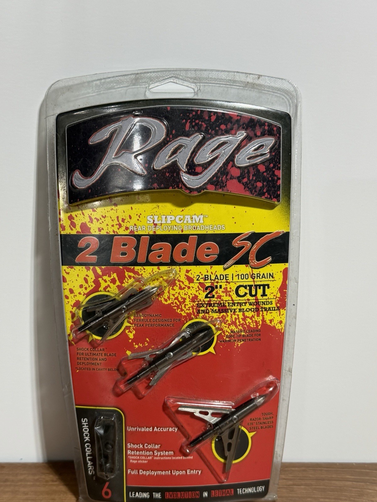 Rage Slipcam 2 BLADE SC 2"+ cut mechanical 2 blade broadheads 100 grain NEW