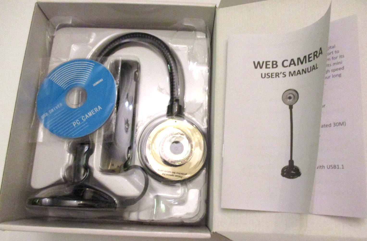 USB FLEXIBLE NECK STANDING WEBCAM WITH 10X ZOOM LENS VIDEO STREAMING, NEW IN BOX
